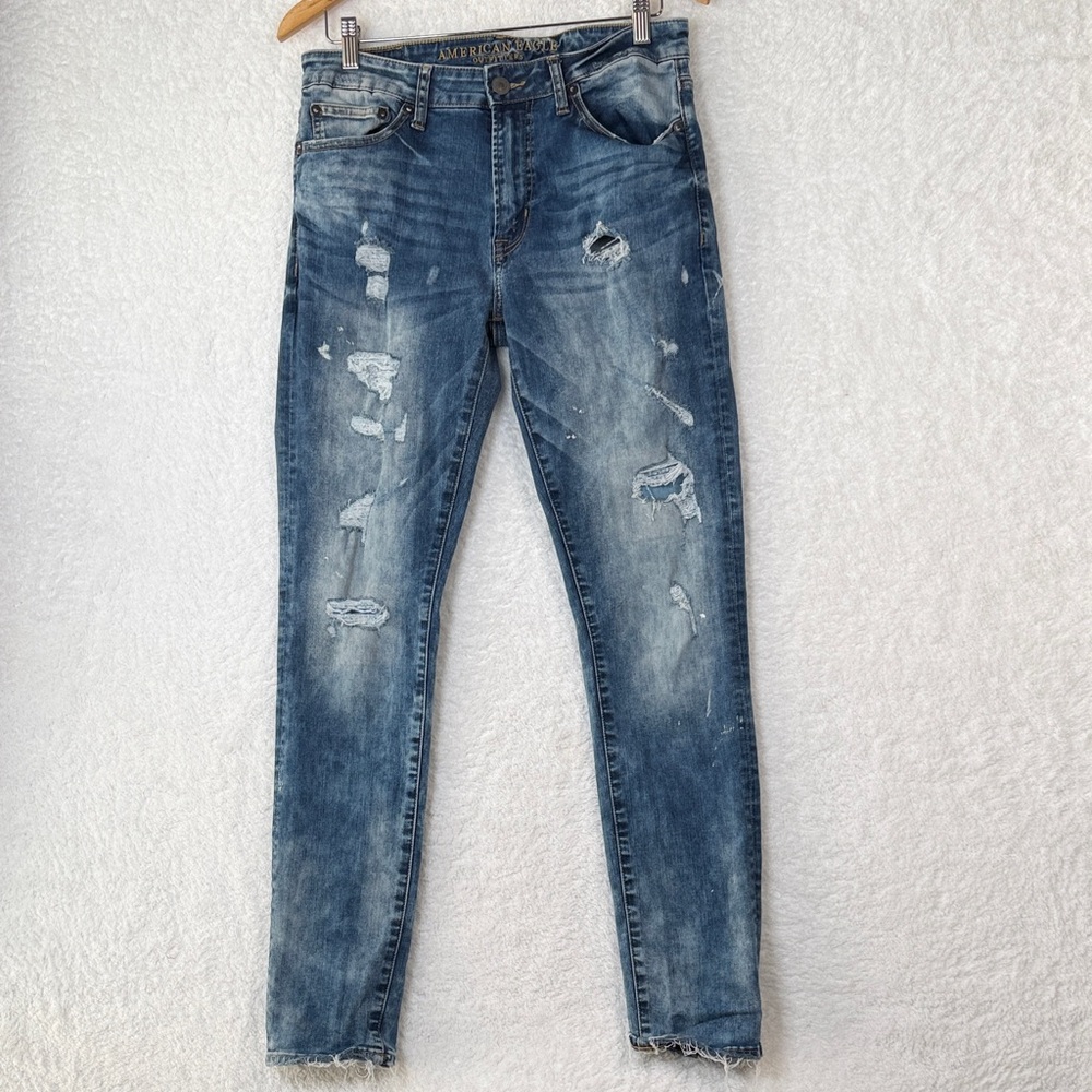 American Eagle‎ Outfitters Extreme Flex Slim Fit Distressed Skinny Jeans 31x32